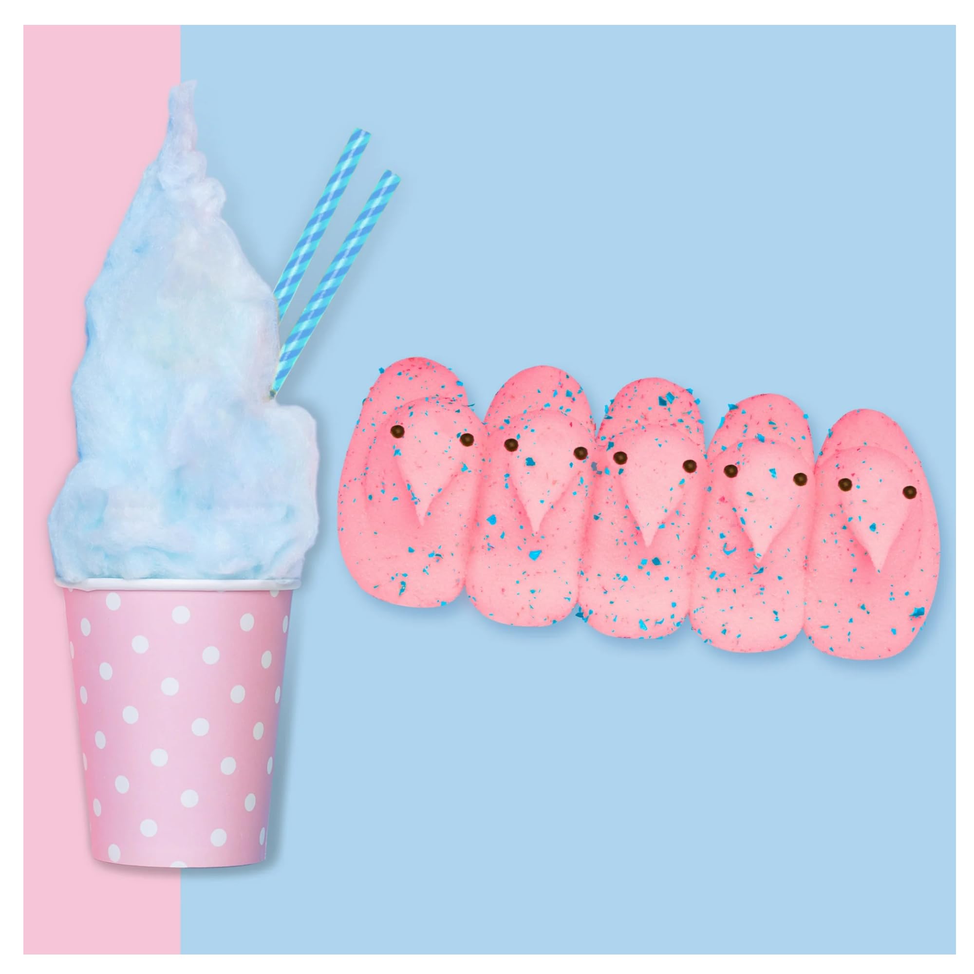 Peeps Cotton Candy Chicks colorful-wrappers image captures carnival-inspired sweetness.