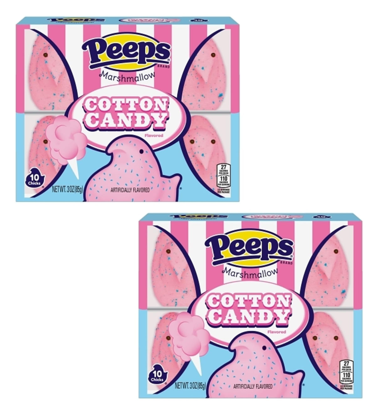 Peeps Cotton Candy Chicks pack-2 view showing colorful, shareable Easter treats.