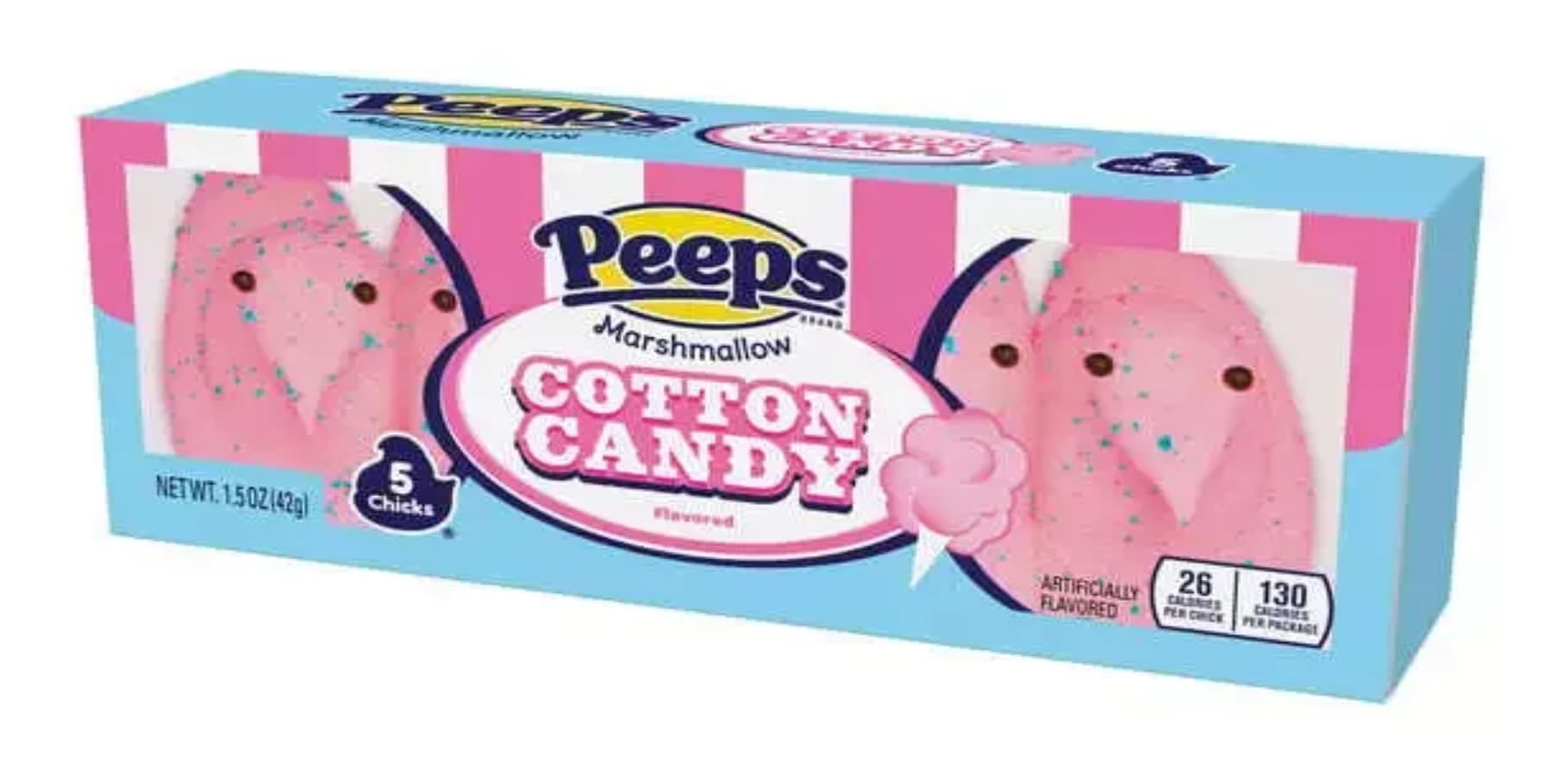 Peeps Cotton Candy Chicks with sugar speckles ideal for dessert toppers