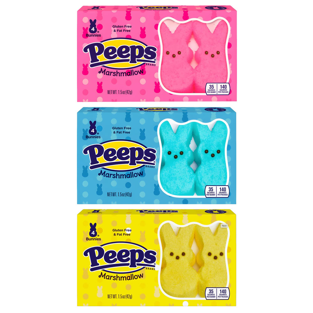 PEEPS Easter marshmallow bunnies in pink, ideal for baskets and sharing.