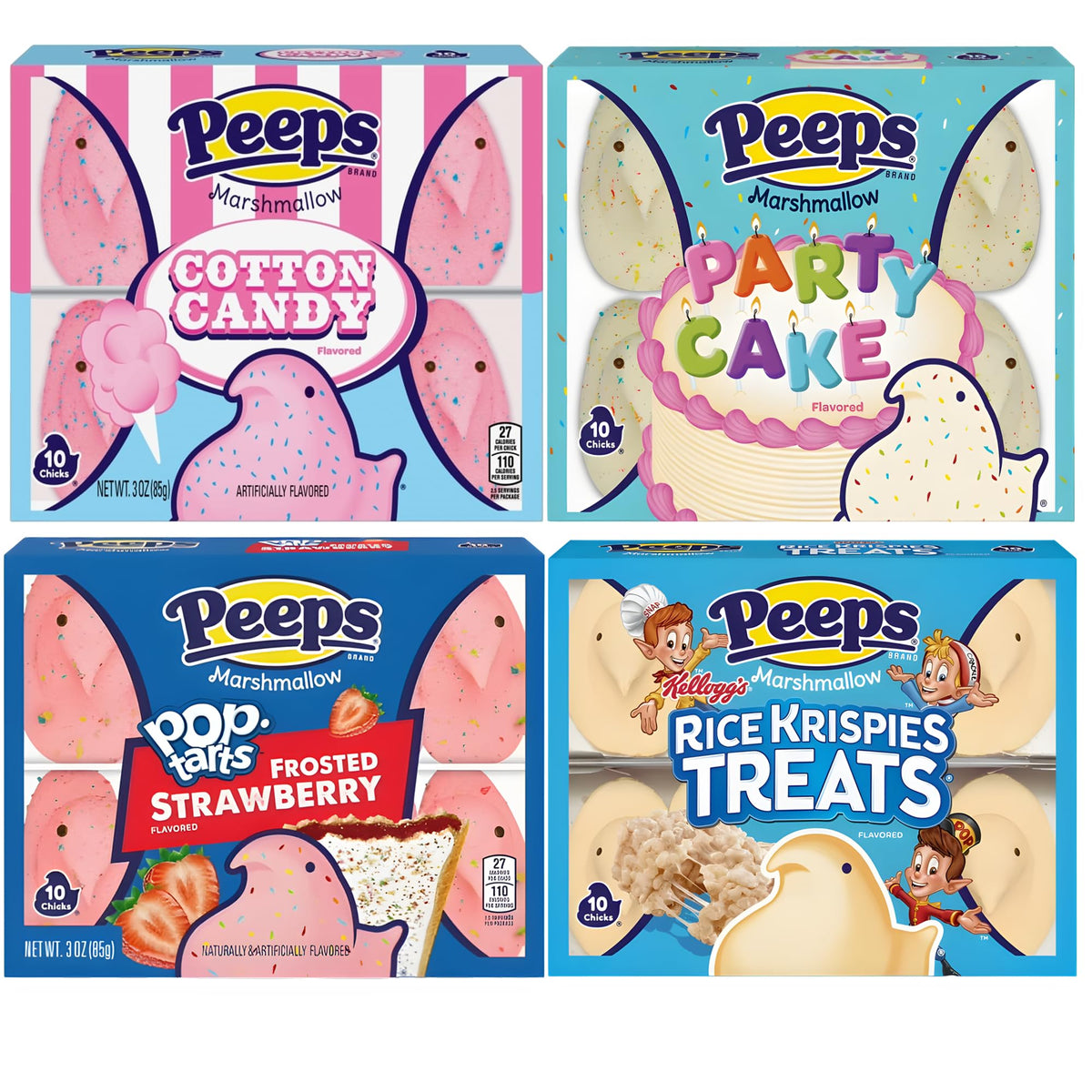 PEEPS Cotton Candy marshmallow chicks in a festive Easter display, perfect for baskets.