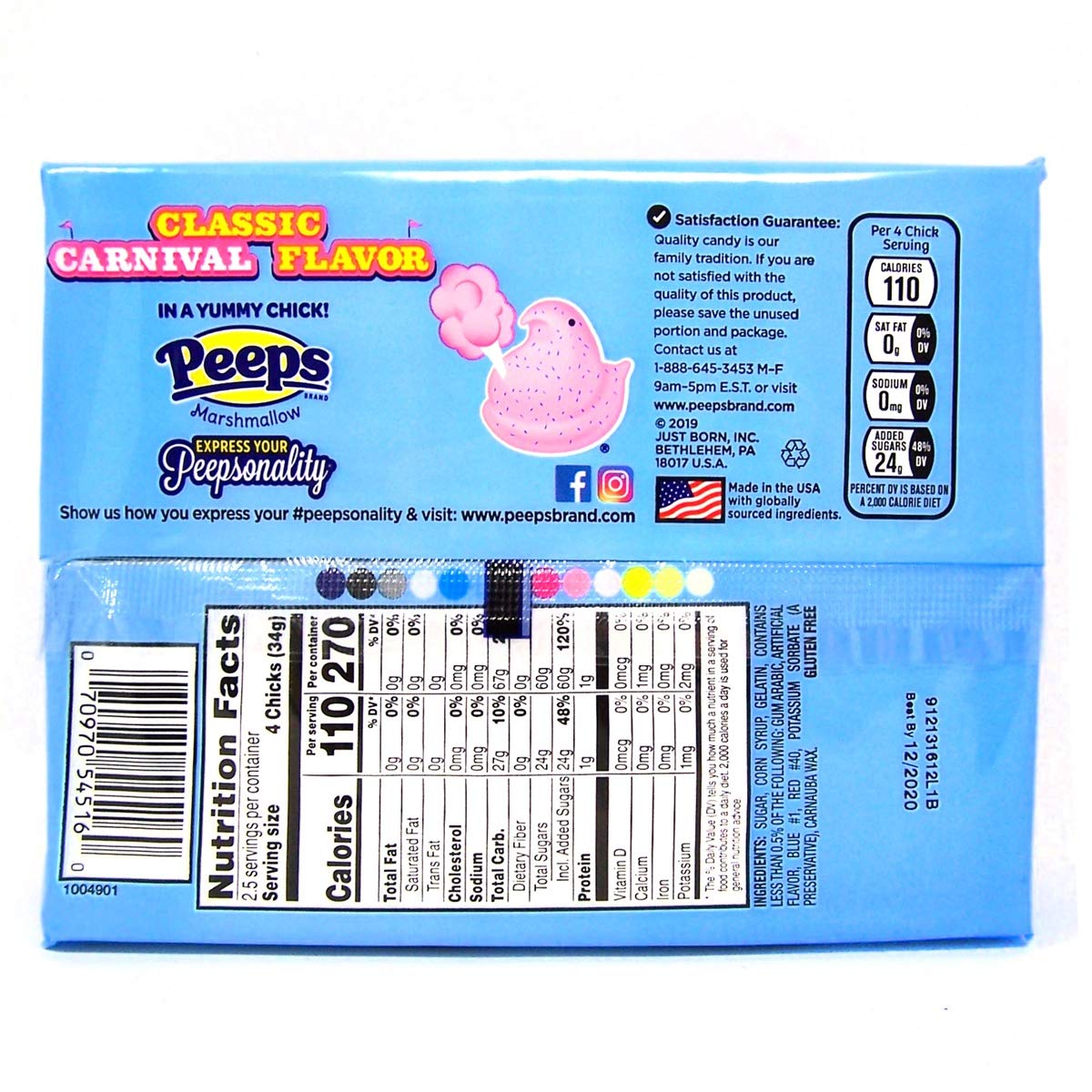 Peeps marshmallow chicks close-up shows pastel colors and fluffy texture
