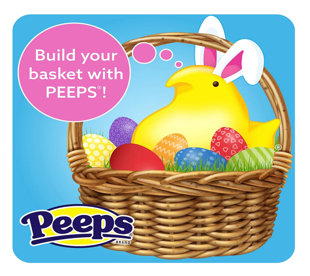 Peeps brand logo with jelly beans in spring colors