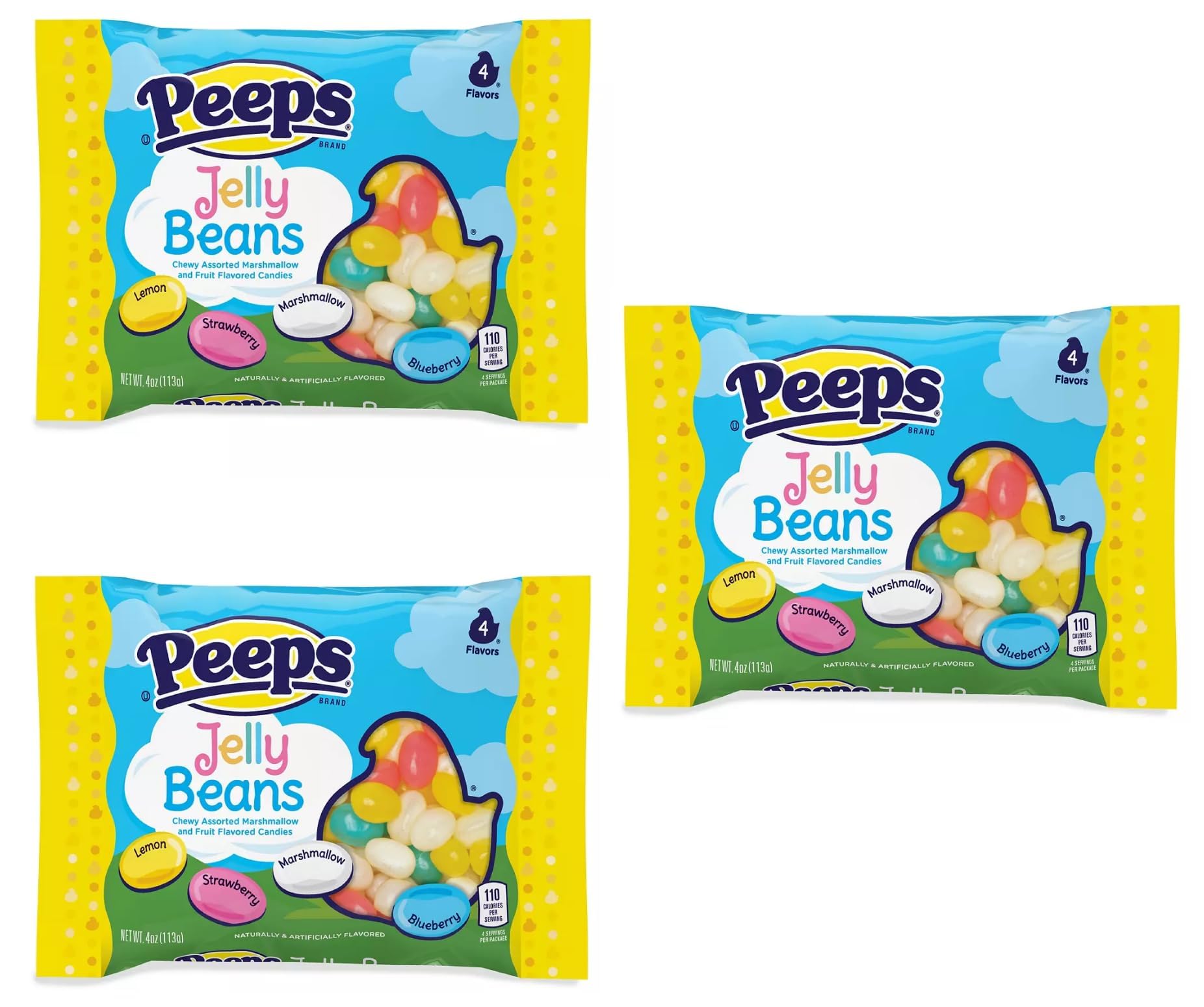 Peeps Jelly Beans three-pack, front view, ideal for Easter gifting