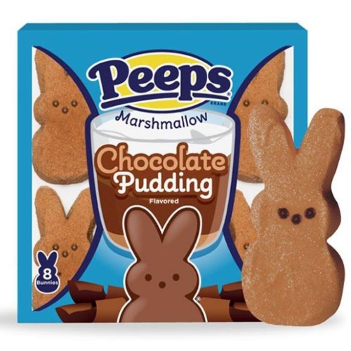 Peeps marshmallow chocolate pudding bunnies in package for a quick snack