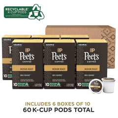 Back view showing recyclable packaging notes for Peet's Big Bang pods.