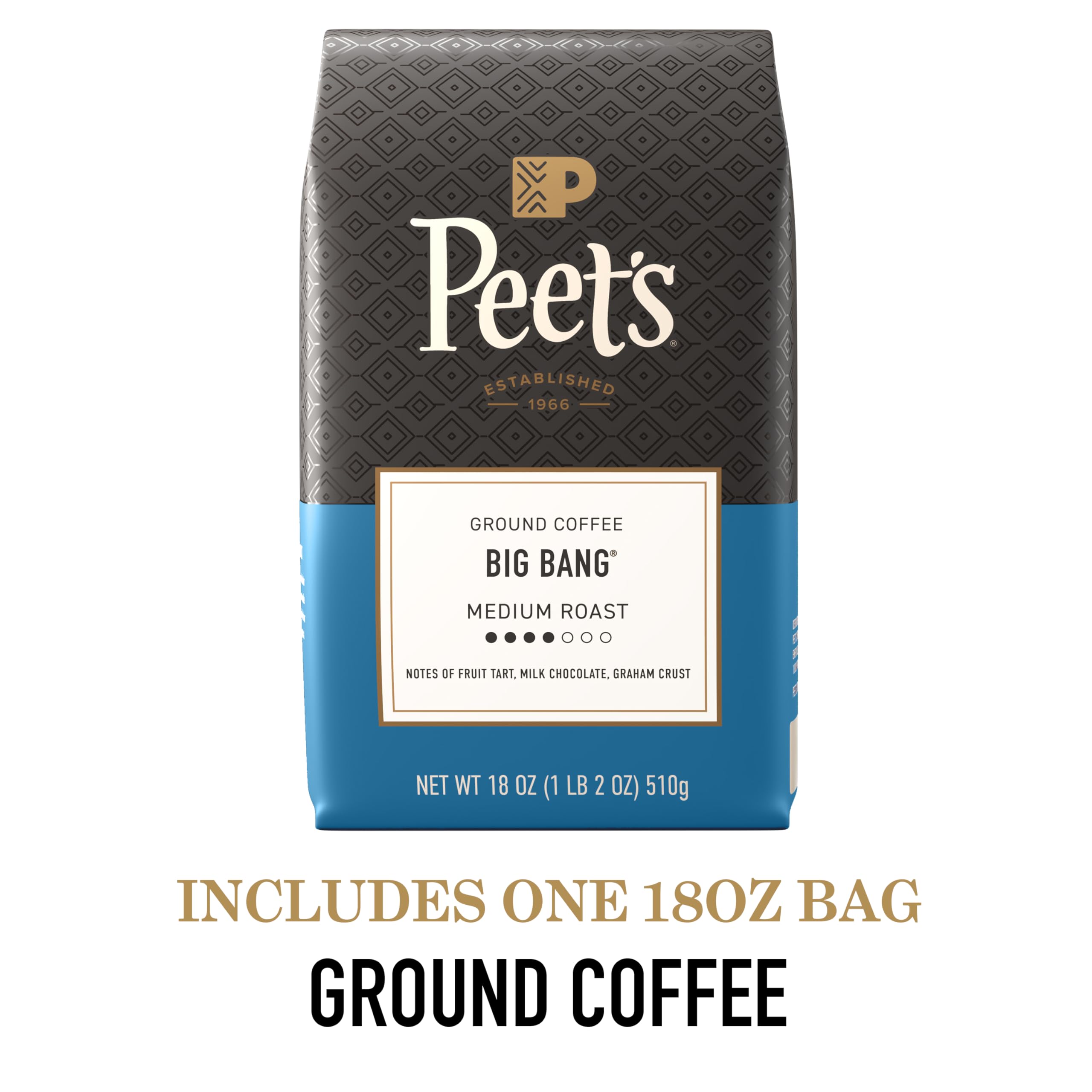 Peet's Big Bang beans close-up, highlighting roast depth and quality.