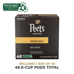 Recyclable Peet's Big Bang packaging highlighting sustainability.