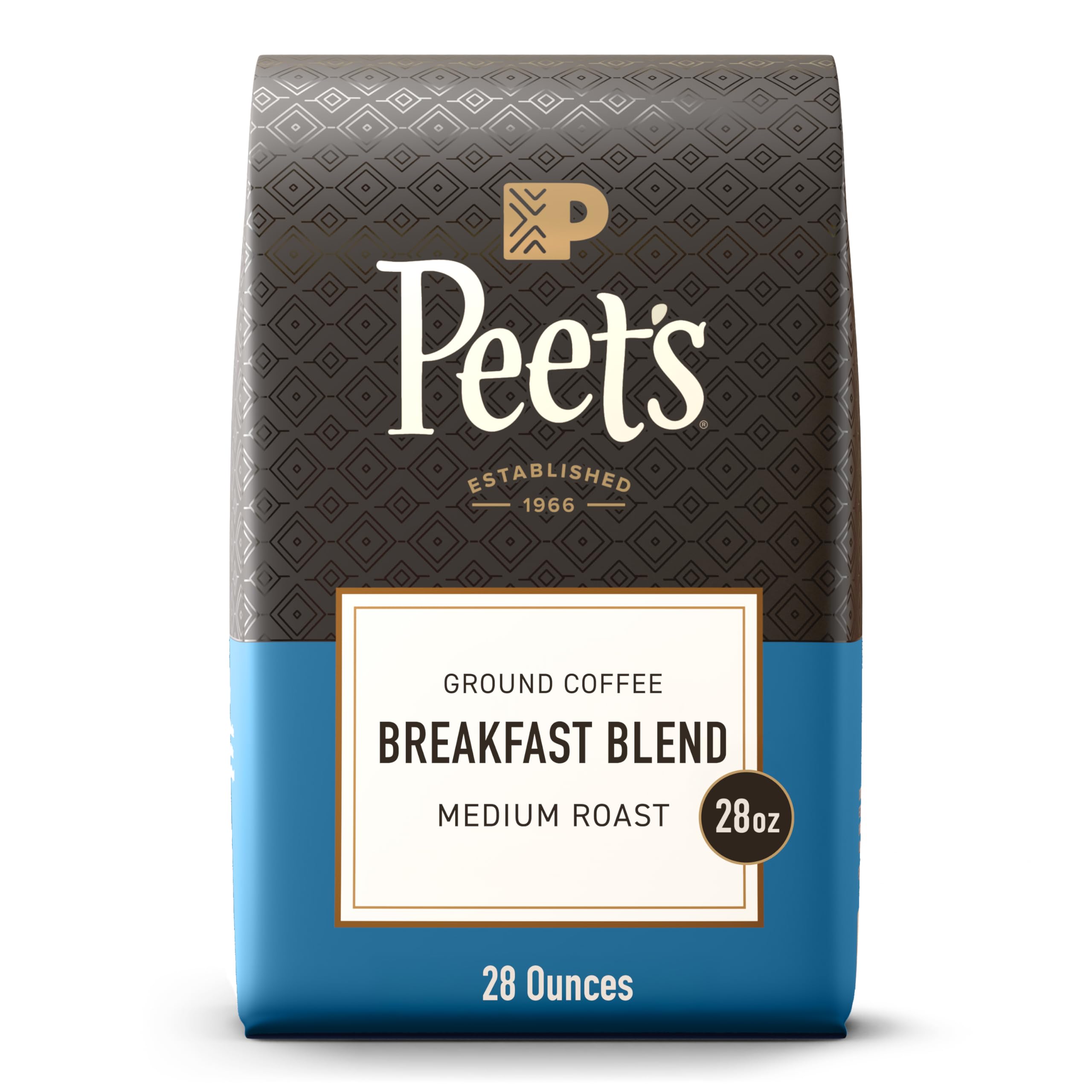 Peet's Breakfast Blend 28 oz bag on pantry for everyday mornings.