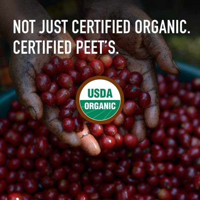 Peet's Alma de la Tierra organic label signals premium Arabica quality.