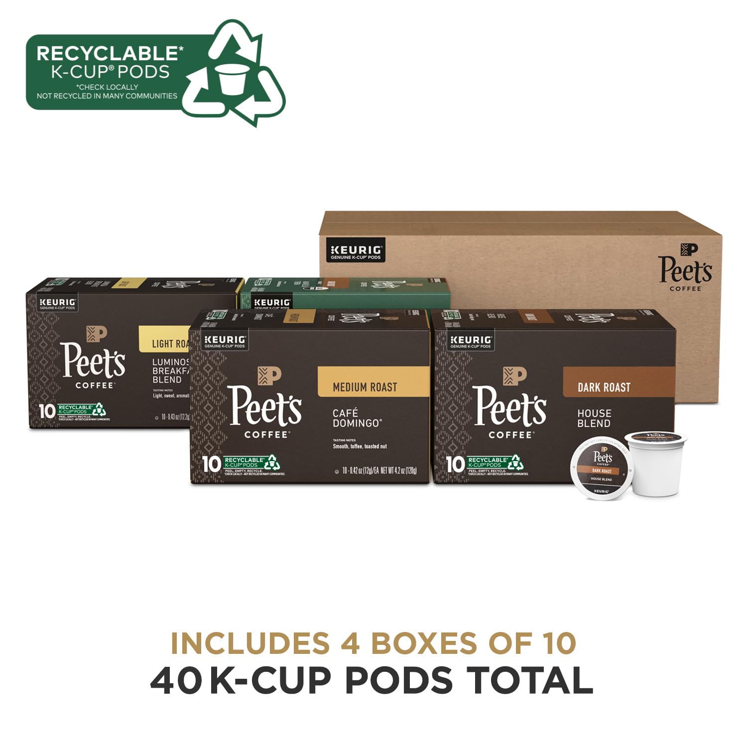 Peet's Organic Alma de la Tierra pods with dark roast citrus and chocolate hints.