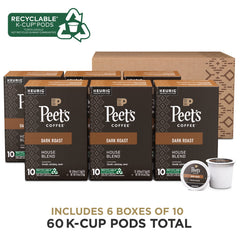 Peet's coffee beans close-up highlights quality and careful roast.