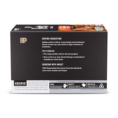 Peet's Caramel Brûlée K-Cups packaging back showing notes and details