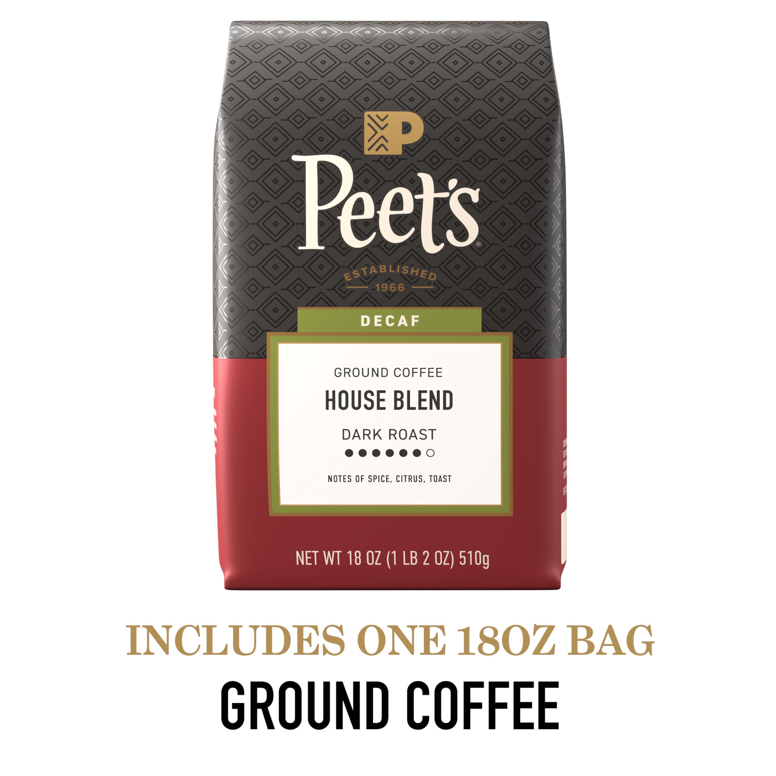 Pour-over setup with Peet's Decaf House Blend for clean extraction.