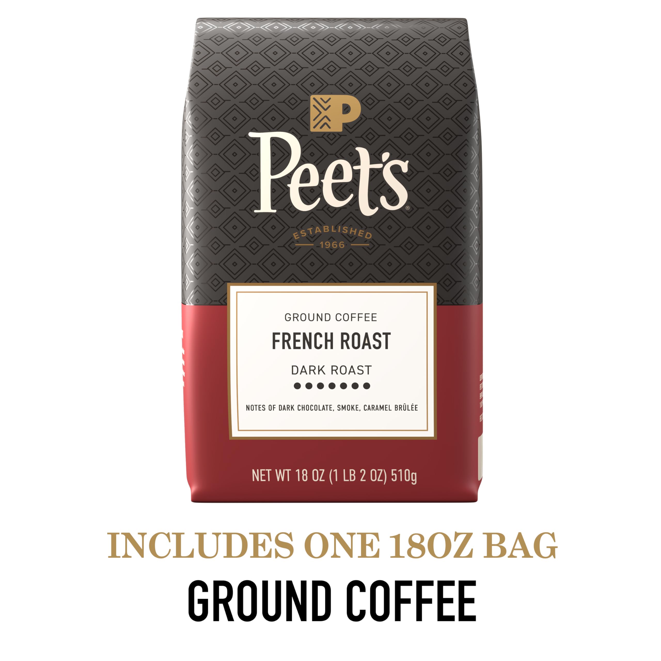 Peet's Coffee French Roast French-press brew scene hints at bold finish