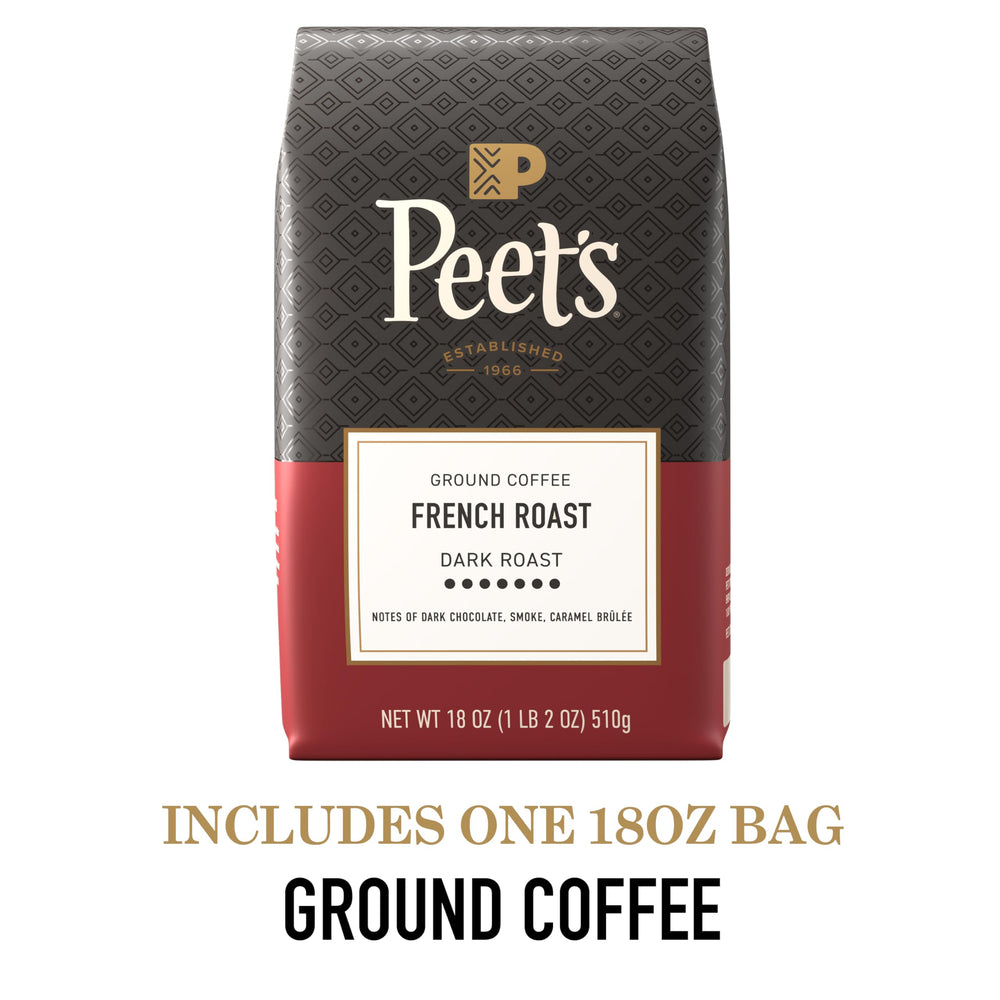 Peet's Coffee French Roast French-press brew scene hints at bold finish