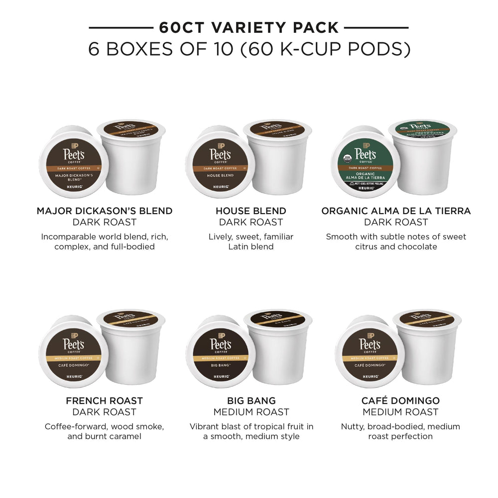 Peet's Coffee French Roast pod, smoky depth for strong flavor