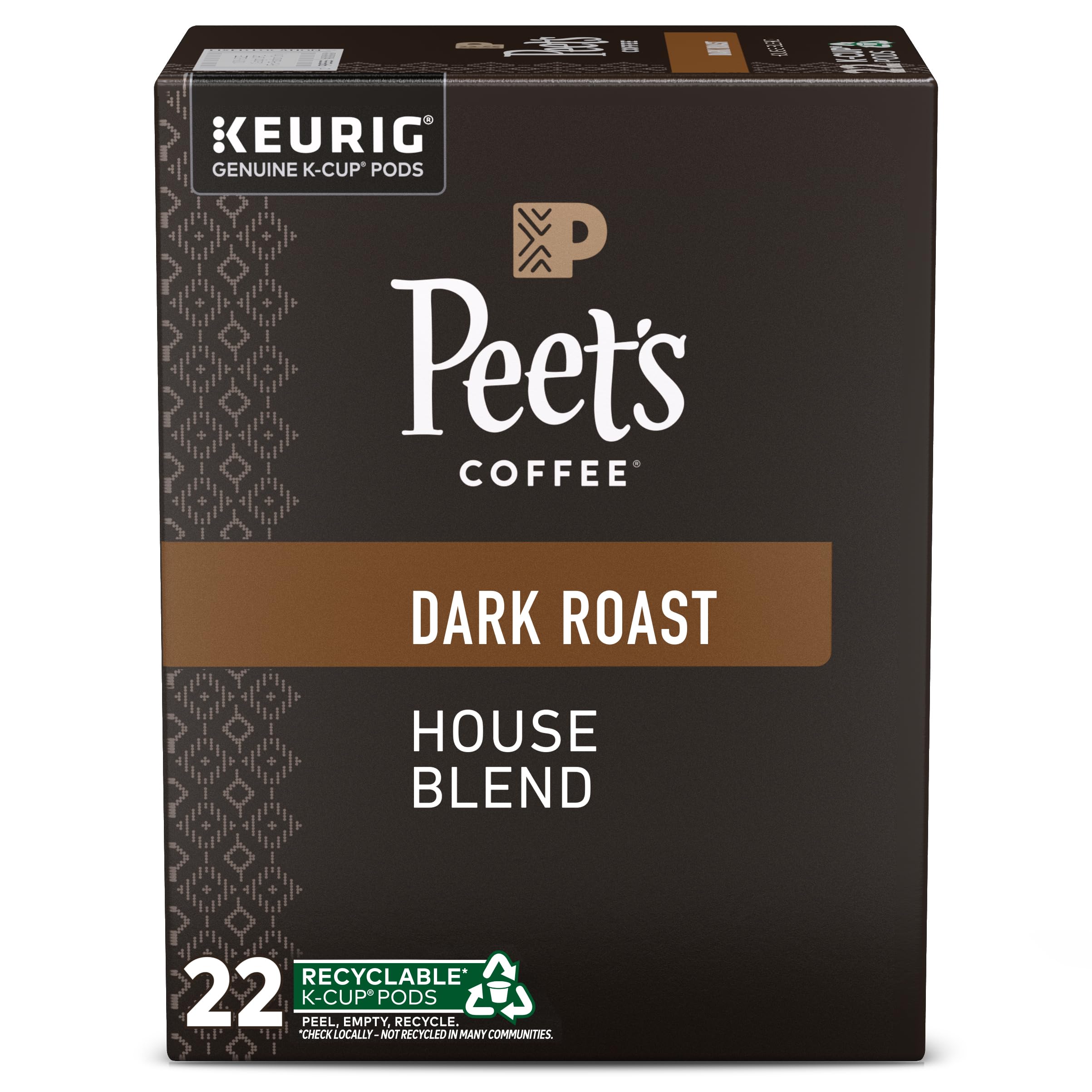 Peet's Coffee House Blend 88-pod box on display for quick morning brews.
