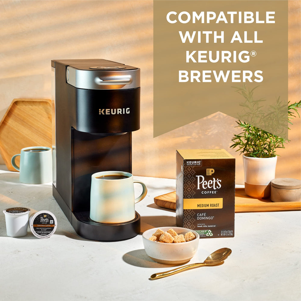 Peet's Coffee House Blend pod, approachable dark roast with spice