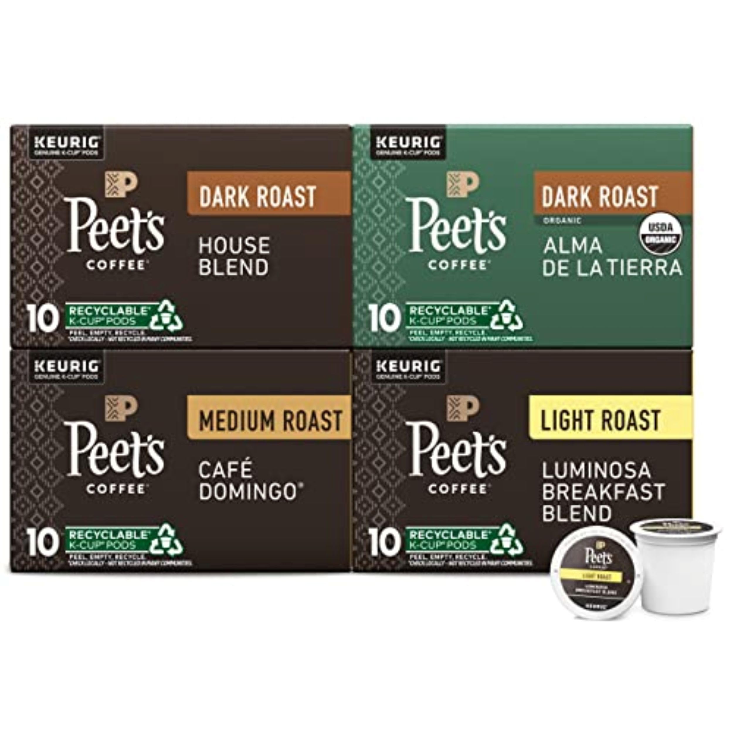 Peet's Coffee Luminosa Breakfast Blend pods for a bright, easy morning.