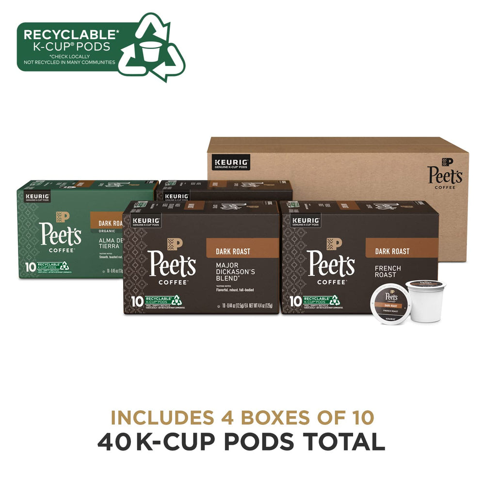 Peet's Coffee Major Dickason's K-Cup pod close-up for a bold morning brew.