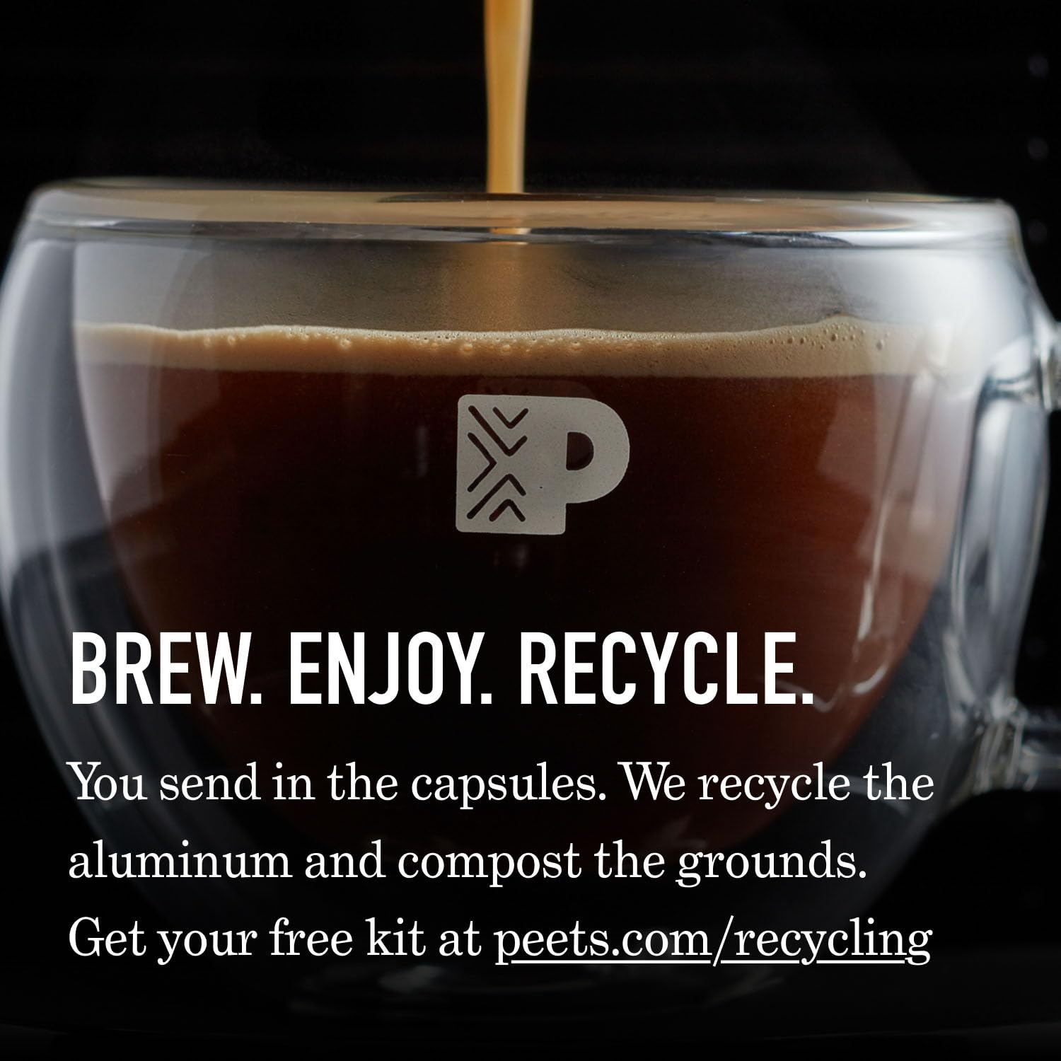 Peet's Espresso Original machine compatibility icon on packaging close-up