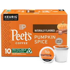 Peet's Pumpkin Spice box of 10 K-Cups ready for cozy autumn mornings.