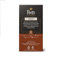 Peet's Coffee Ristretto Intensity 10 aluminum capsules seal in aroma.