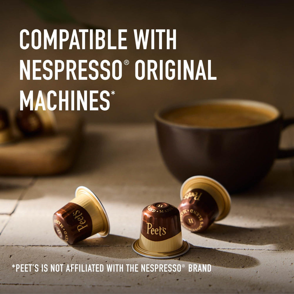 Packaging label highlighting five-box bundle for Peet's Ristretto Intensity 10.