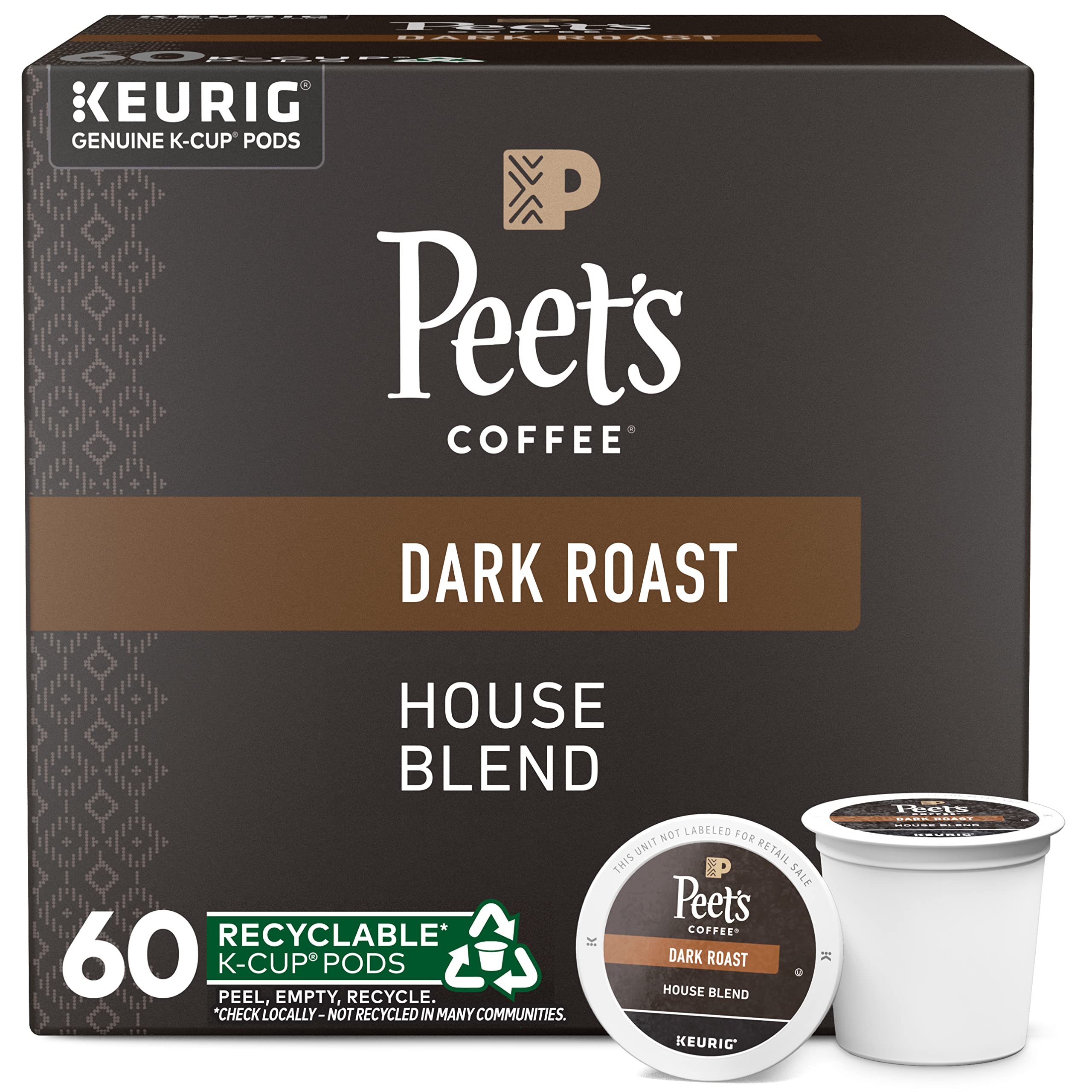 Peet's House Blend Dark Roast boxes deliver convenient all-day coffee moments.