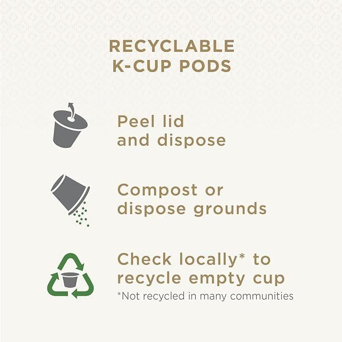 K-Cup pod ready for Keurig brewer, quick and easy.