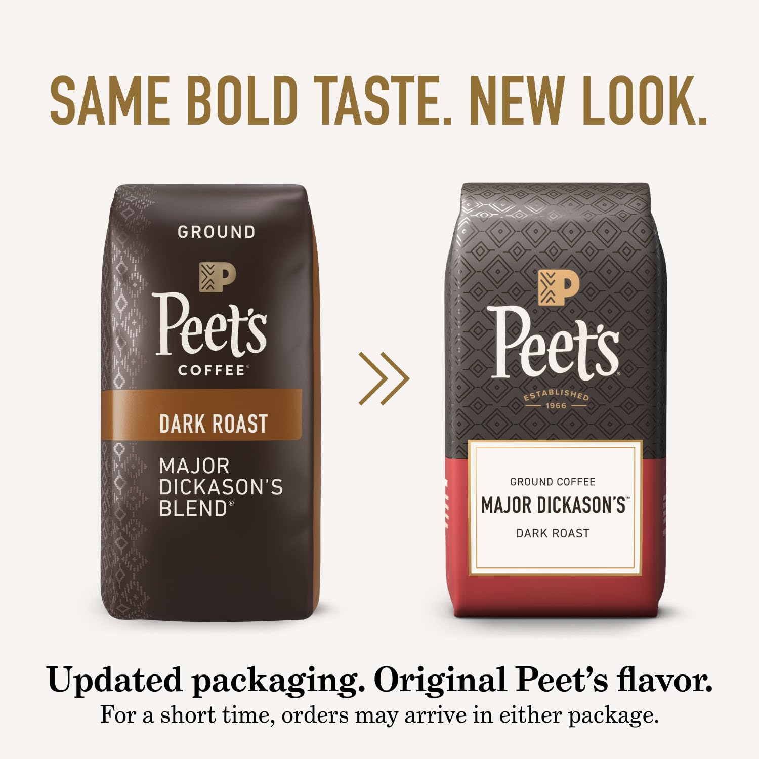 Peet's Major Dickason's dark roast mug emphasizes full-bodied taste.