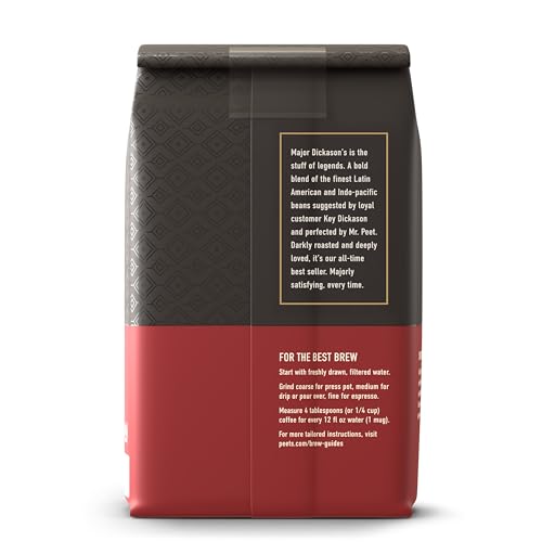 Peet's Major Dickason's steaming cup captures deep aroma and warmth.
