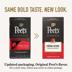 Peet's Nerissimo capsules dark espresso close-up for bittersweet finish