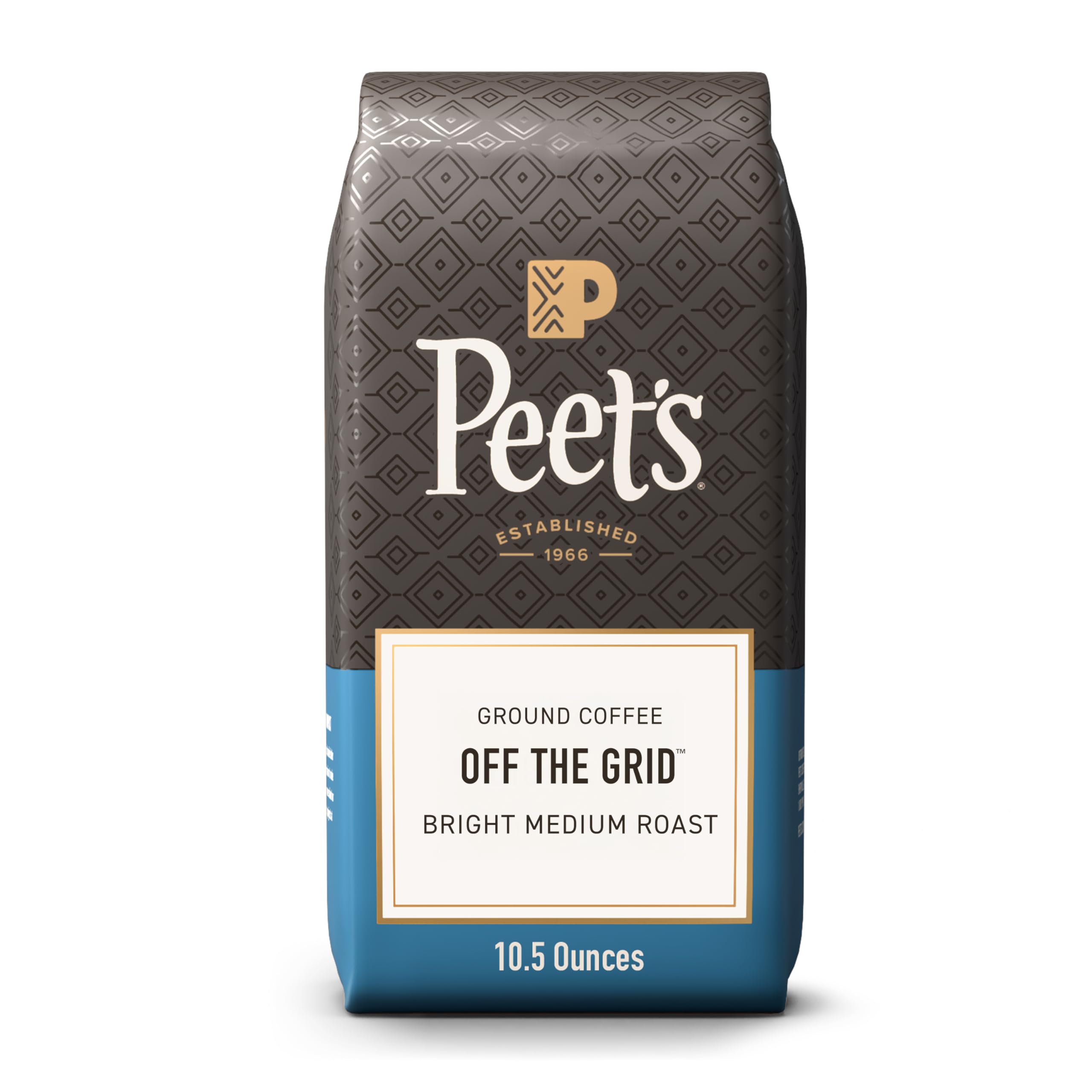 Peet's Off the Grid bag front, ready for daily brewing