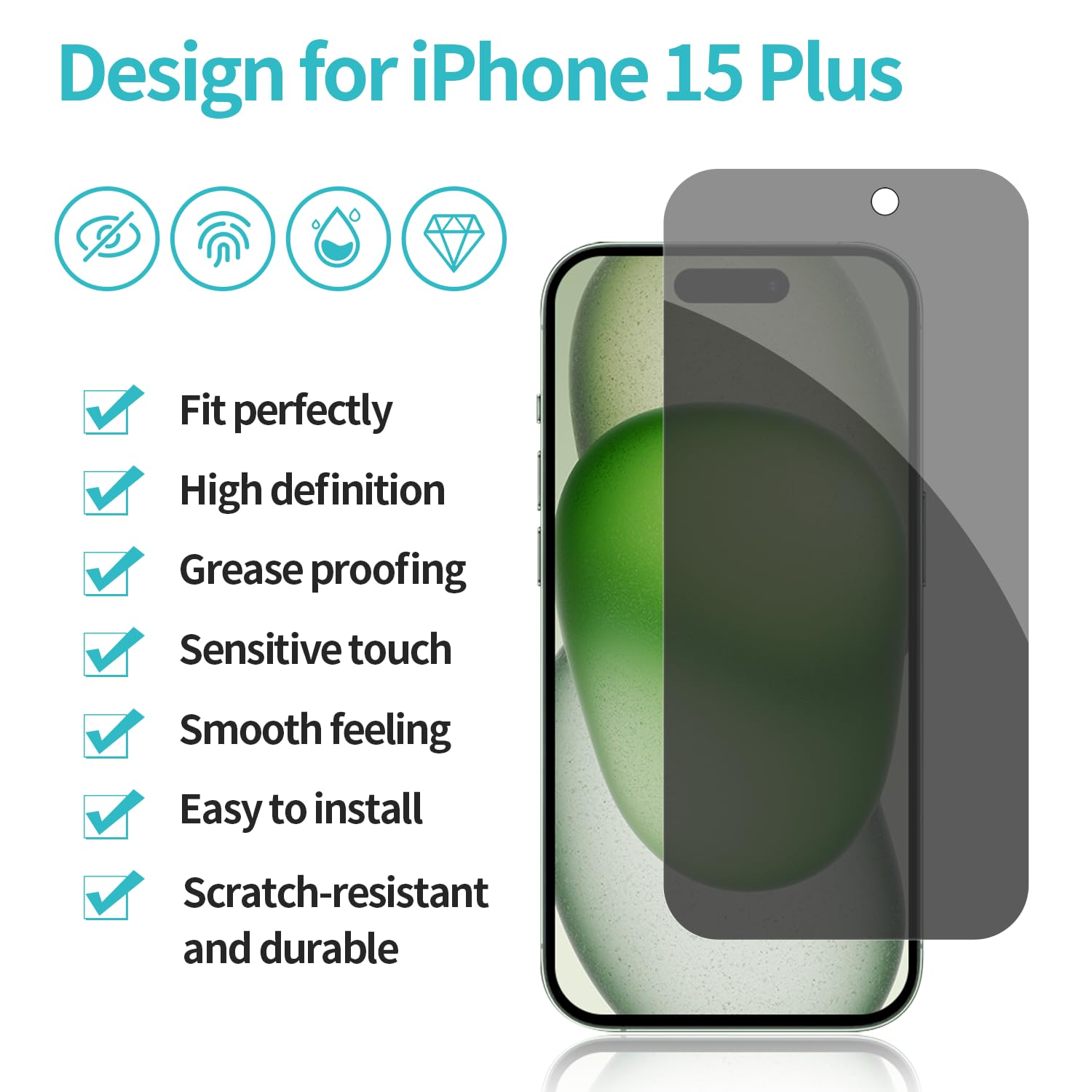 PEHAEL privacy screen side profile showing anti-peep angles