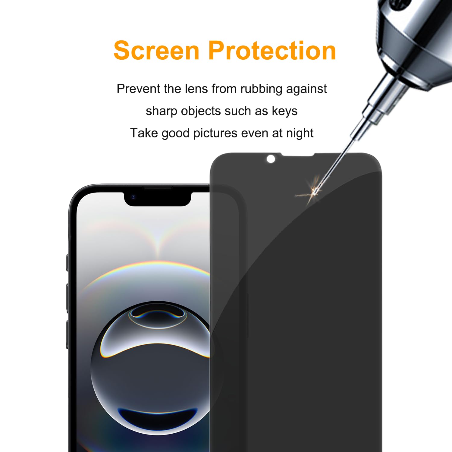 PEHAEL privacy screen protector for iPhone 13 Pro preserves Face ID