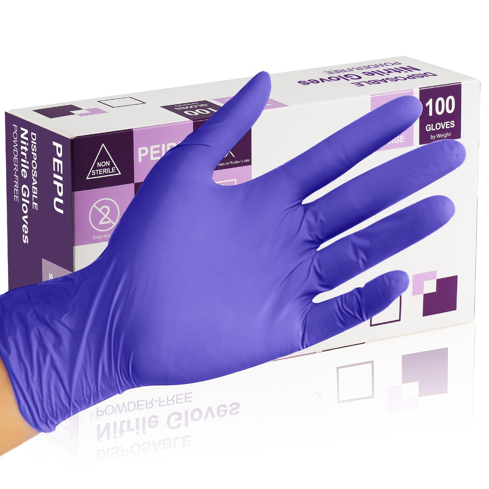PEIPU nitrile gloves in a box, convenient for quick protection during tasks.
