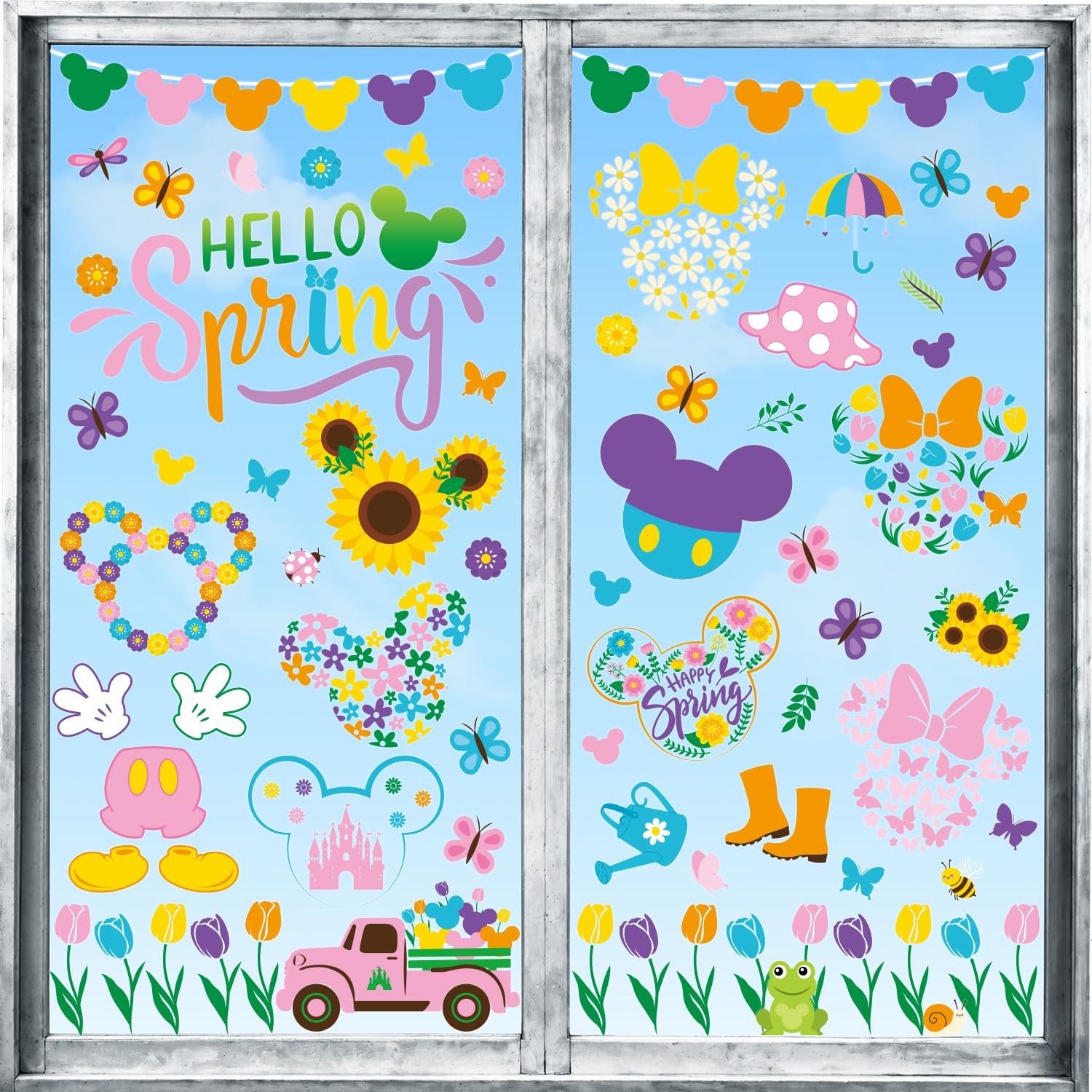 pekeng spring window clings flowers design brighten classrooms and offices