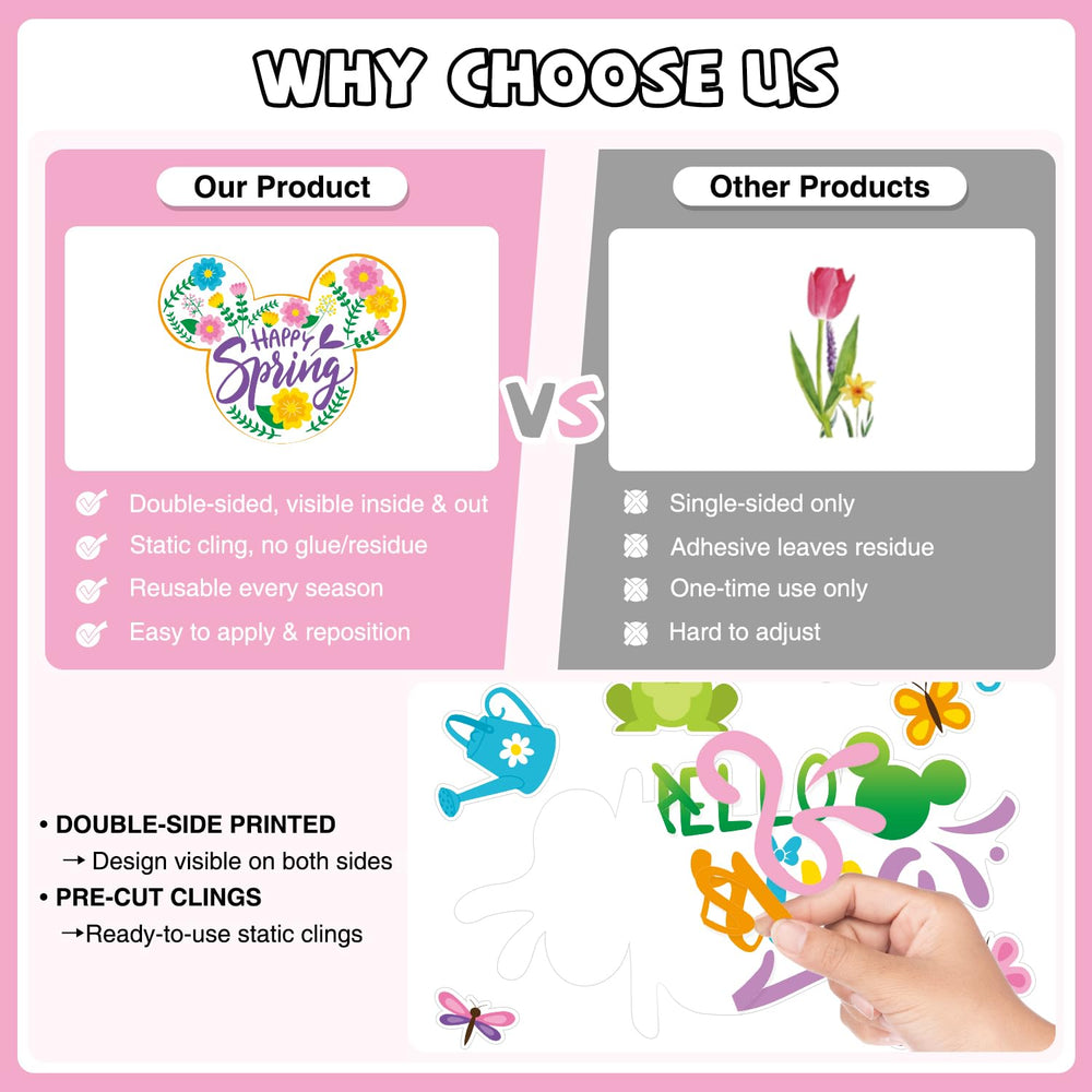 pekeng spring window clings reusable design supports seasonal refresh
