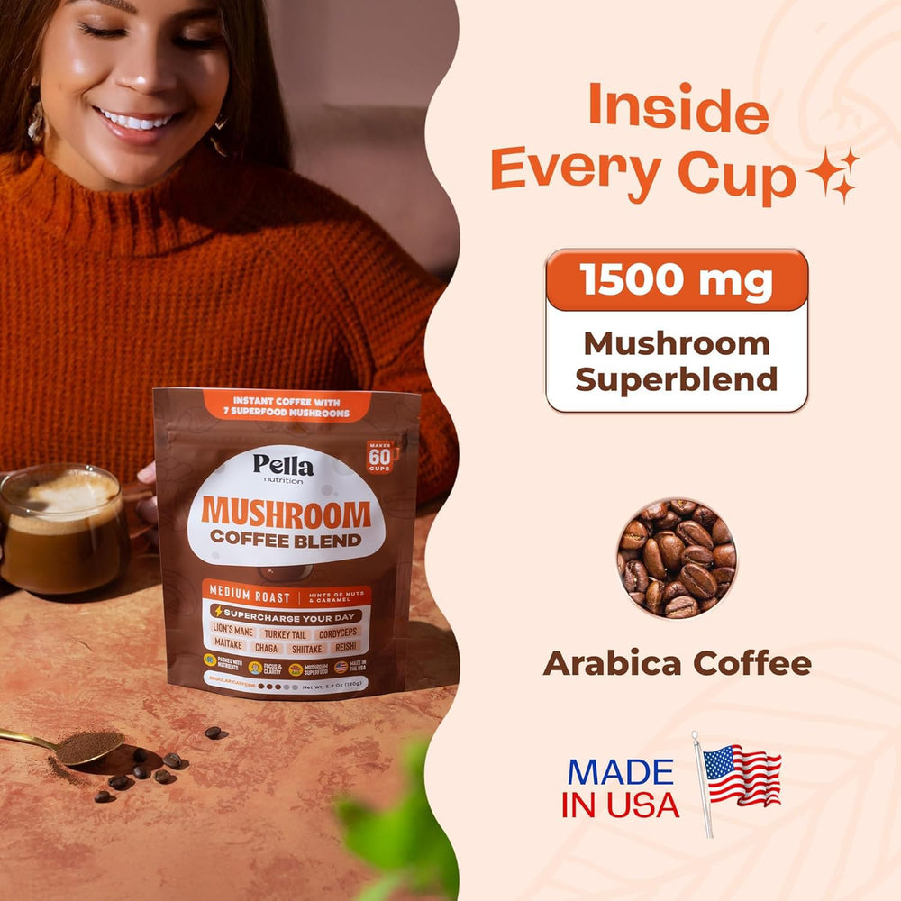 Pella Nutrition instant coffee packet for quick vegan-friendly fuel.