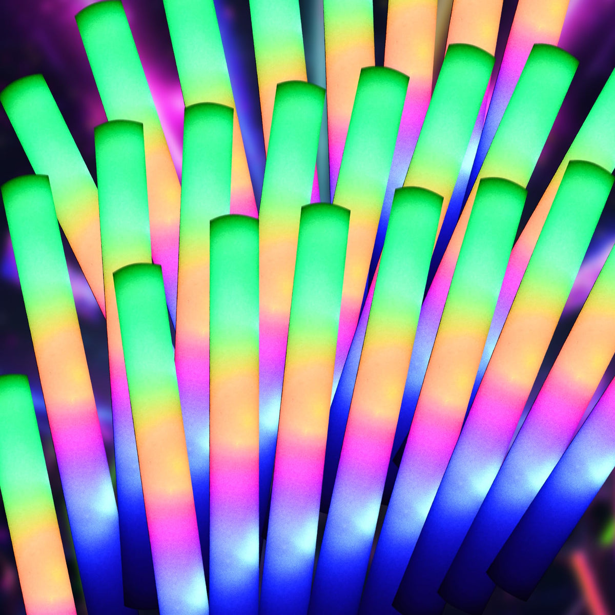 Pelreame LED foam glow sticks bundle for vibrant party atmosphere.