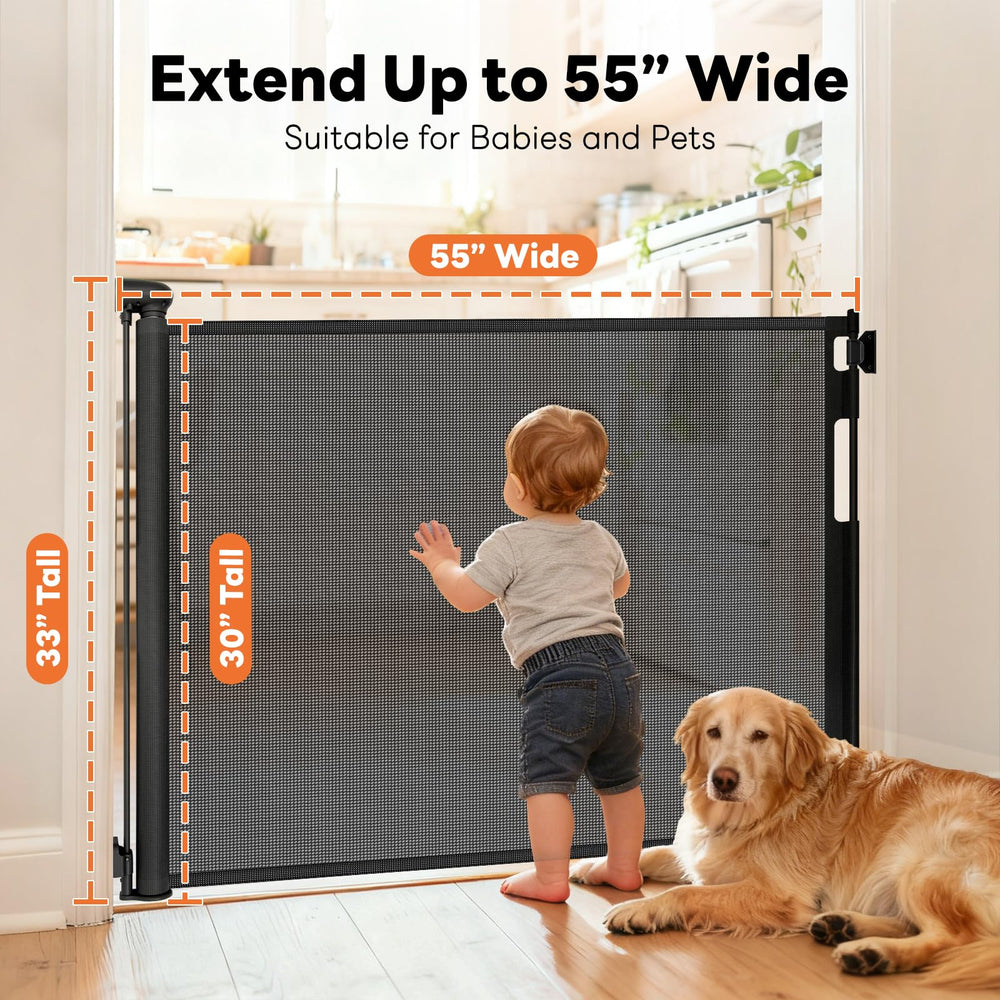 peluasua mesh gate at 33 inches tall offers breathable barrier for kids and pets
