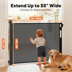 peluasua mesh gate at 33 inches tall offers breathable barrier for kids and pets