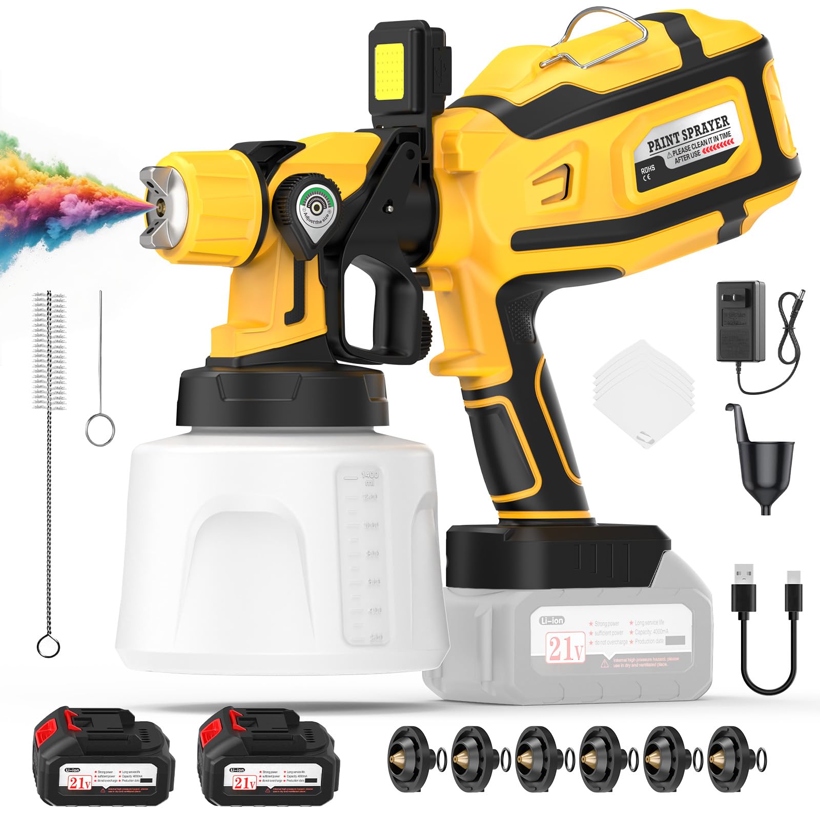 PEMMKORE paint sprayer cordless design enables unrestricted outdoor movement