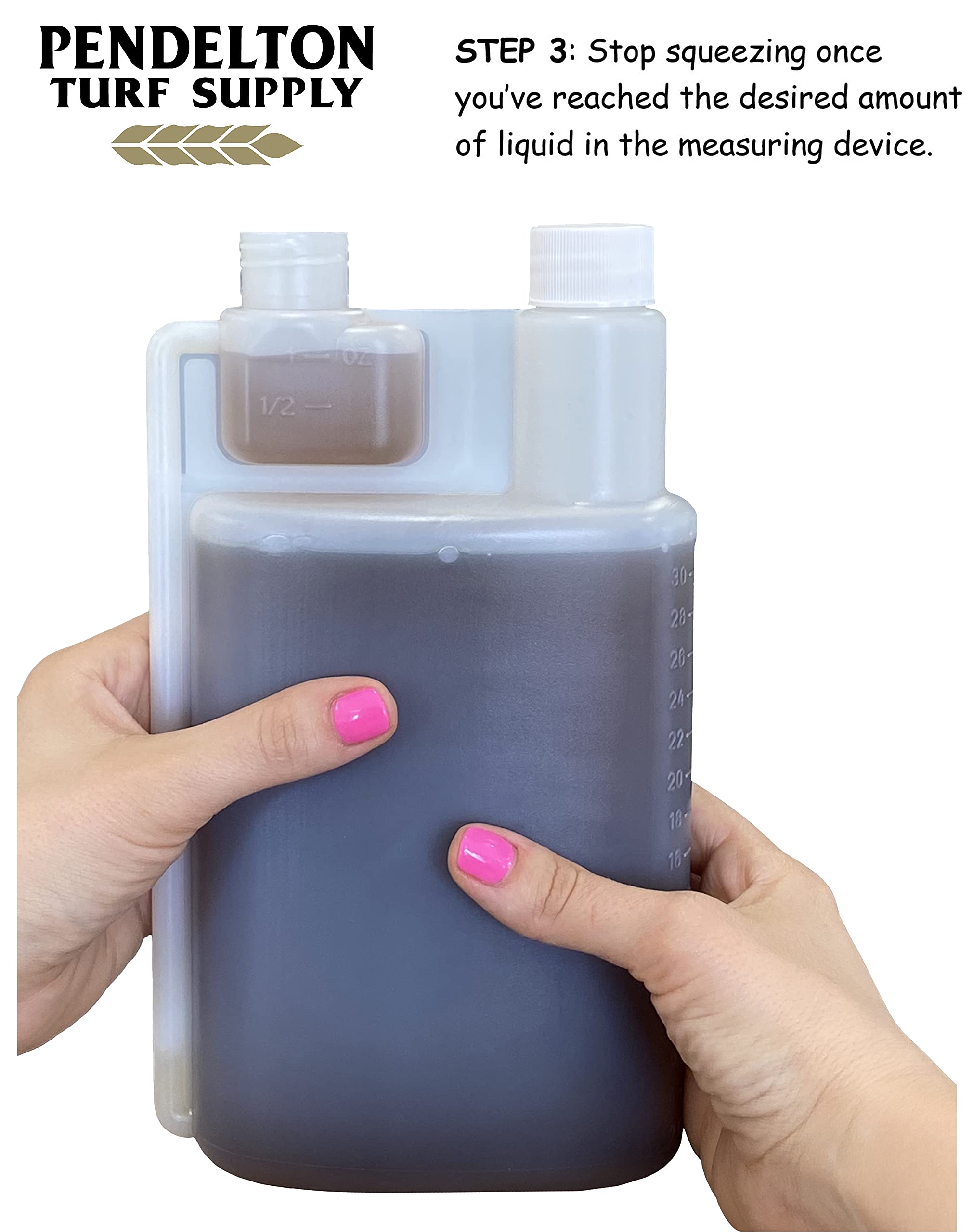 Pendelton Turf measure-and-pour bottle simplifies dosing and feeding
