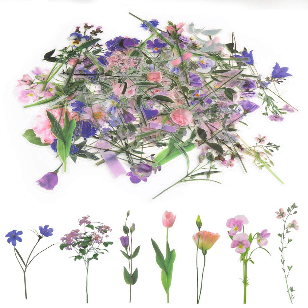 Pengxiaomei flower stickers 80pcs style-a for vibrant scrapbooks and journals