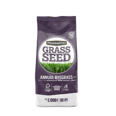 Pennington annual ryegrass seed bag for fast germination and vibrant temporary lawn color.