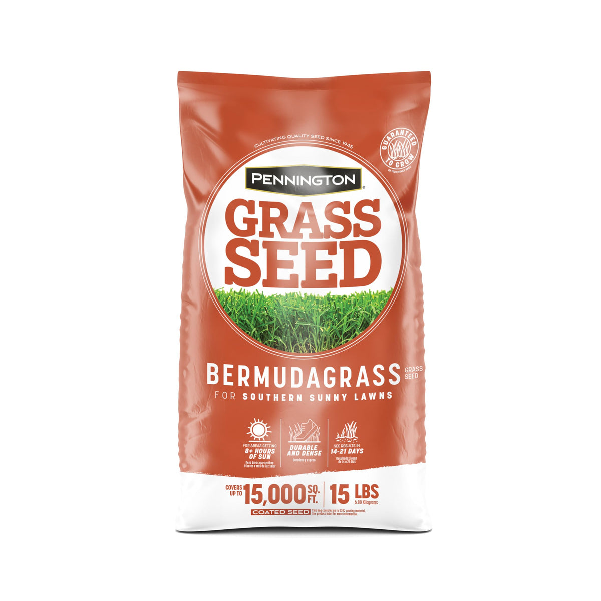 Pennington Bermudagrass seed 15 lb bag for sunny lawns.