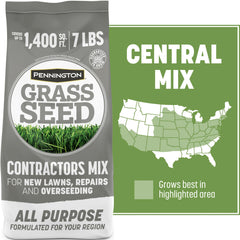 Pennington Contractors Seed Mix being spread to promote even lawn coverage.